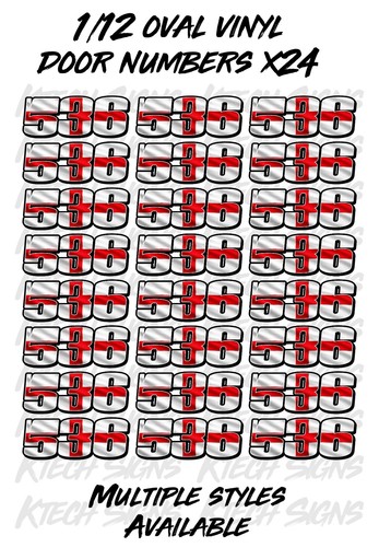 24x door numbers 12th oval - 24x,