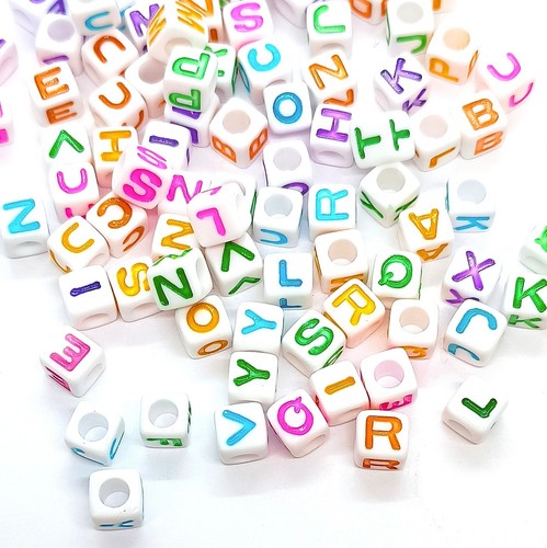 7mm cube white acrylic - white,