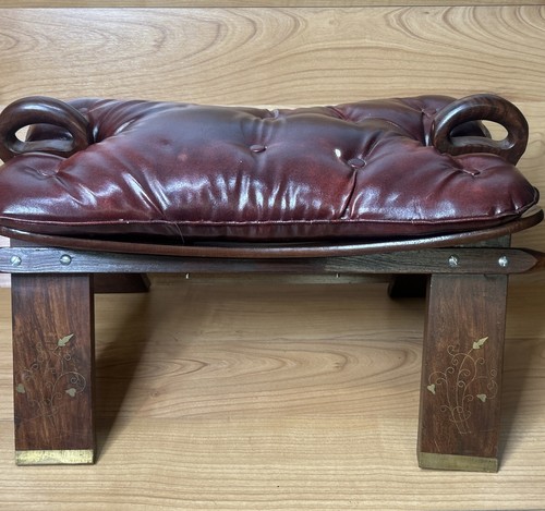 Vintage camel saddle seat foot - vintage,