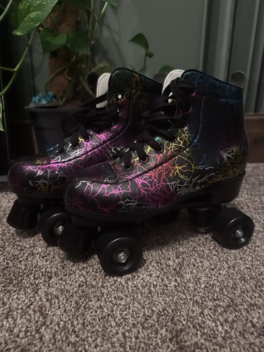 Rainbow crackle retro quad - retro,