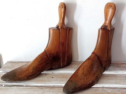 Pair vintage wooden adjustable - pair,