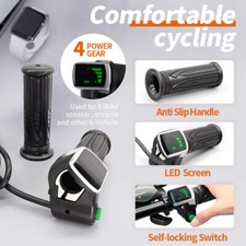 36V/48V Electric Bike Scooter 122DX Twist Throttle Speed Handle Grips w/Display