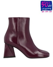 RRP€390 STRATEGIA Leather Ankle Boots US7 UK4 EU37 Geometric Heel Made in Italy