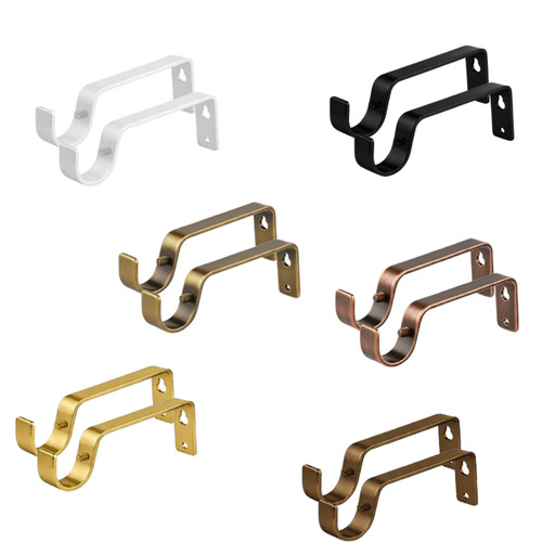 Metal curtain pole holders - pole,