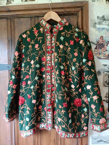 Embroidered crewel work - work, wool