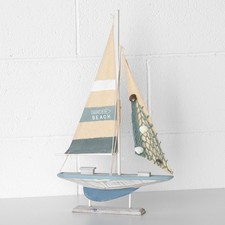 Tall 55cm Sailing Boat Ornament Large Nautical Beach Ship Seashore Decoration