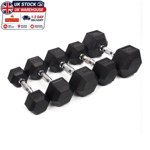 Hex dumbbells pairs rubber - dumbbells,