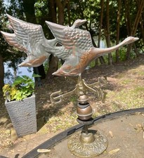 Antique Copper Brass Patina Flying Geese Weathervane Garden Tabletop Decor