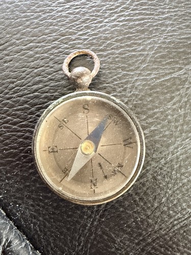 Vintage brass pocket compass - vintage,