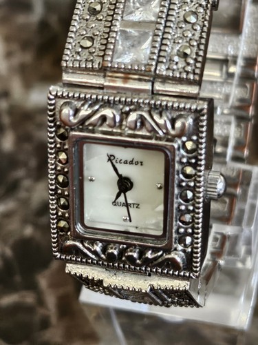Ladies marcasite picador watch - ladies,