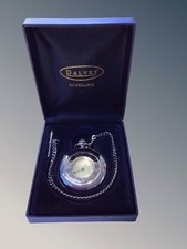 Dalvey Pocket Watch Ø 5cm In Blue Lined Case. Working With Papers