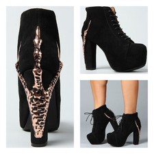 Jeffrey Campbell Lita Claw Black Suede Boots | Size UK 4 / EU 37