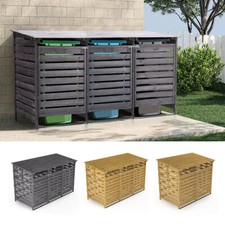 Double/Triple Wheelie Bin Storage Wooden Store Cover Garden Rubbish Dustbin Shed