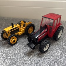 Bundle Vintage Britains Farm Toys Volvo BM Valmet 805 Tractors Red Yellow Damage
