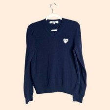 Comme des Garcons Play V-Neck Heart Sweater