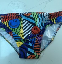Men’s Budgy Smugglers Swim Wear Gym Pool 34” Smiley world 😃 Rugby