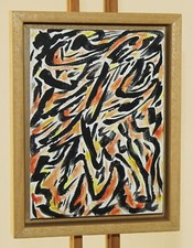 COLIN HALLIDAY (b.1964) Small Colourful Abstract Oil Painting on Canvas on Board