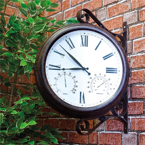 Garden station wall - garden, clock