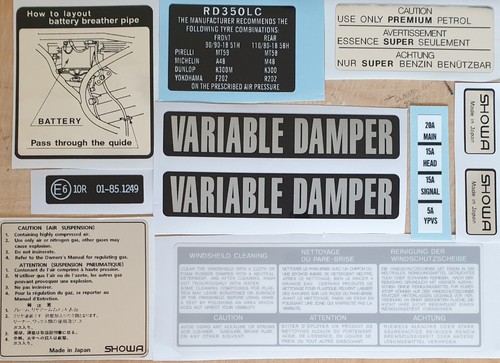 Information decal kit for - decal,