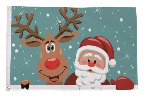 Santa and rudolph polyester - and,