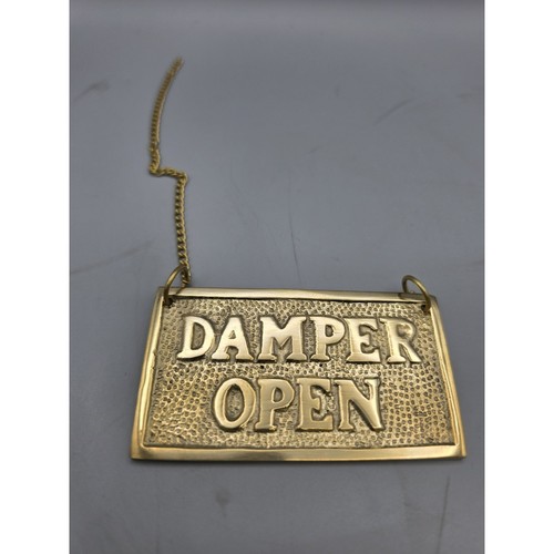 Vintage brass fireplace - brass, damper