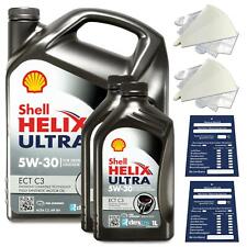 6 Litre Genuine Shell Helix Ultra ECT 5W30 C3 Engine Oil MB BMW OPEL ACEA C3 SET
