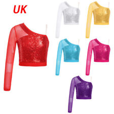 UK Girls Dance Crop Tops Sheer