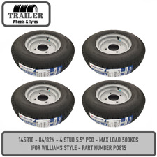145R10 84/82N 10" Trailer Wheel Tyre 4 Stud 5.5" PCD Ifor Williams P0815 Type x4