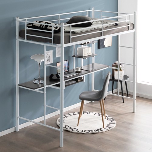 Single metal loft bed frame - loft,