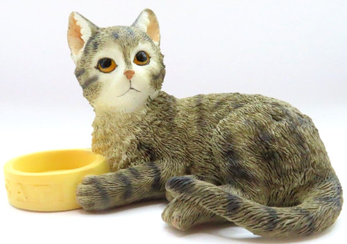 Brown white cat ornament - brown,