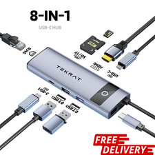 8 in 1 Multiport USB-C Hub Type C To USB 3.0 4K HDMI Adapter For Macbook Pro/Air