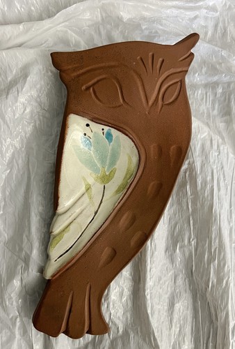 Pitch pine pottery owl dish - owl,