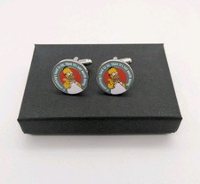  Homer Simpson Cufflinks The Simpsons Vintage Retro Rare Ideal For A Simpson Fan
