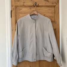 Vintage Grey Faux Suede Bomber