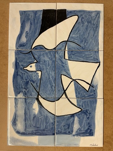 Hand painted wall tiles - tiles, blue