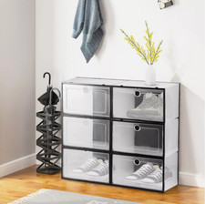 6 X Clear Plastic Shoe Storage