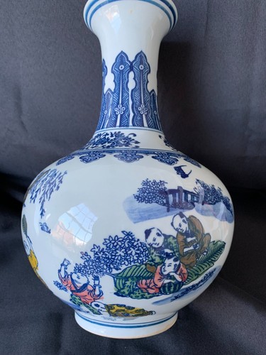 Chinese vase with scenes - vase,