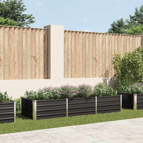Galvanised steel raised garden - galvanised,