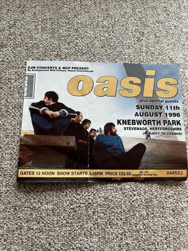 Oasis ticket knebworth - oasis,