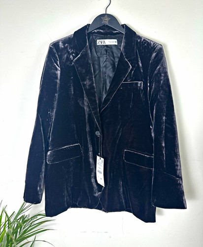 Zara women black velvet - black,