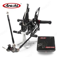 Arashi Adjustable Rearsets Foot Pegs Footrest For HONDA CBR600RR 2007 2008 BLACK