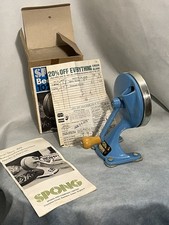 Vintage Cast Iron Spong 102 BLUE Snap Bean Slicer w/ Original Box