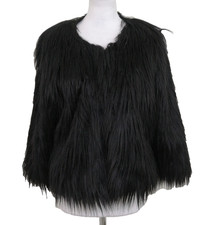 Vera & Lucy Women's Coat Size L Black Faux Fur Lined 3/4 Sleeve New F1