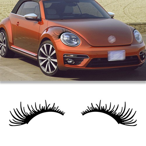 2pcs pre cut black eyelashes - black,