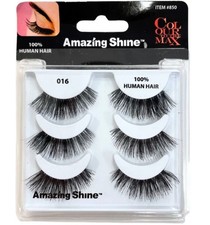 Amazing Shine Colour To The Max 100% human hair 3 Pair Eyelash Set 50 pack