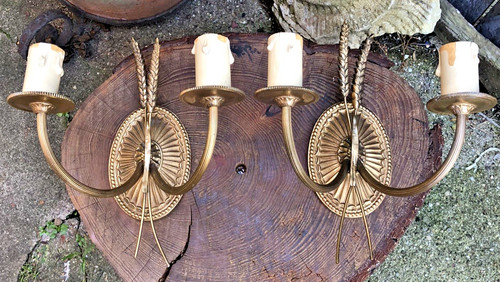 Vintage french wheat corn wall - french,
