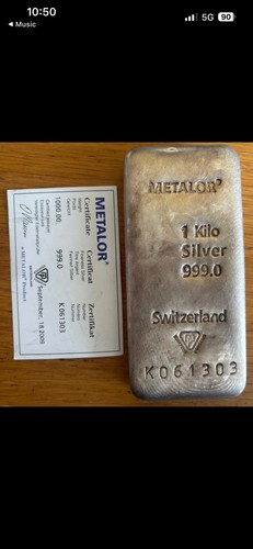 Metalor silver kilo bar - metalor,
