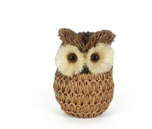 Woven grass owl - owl, 13cm