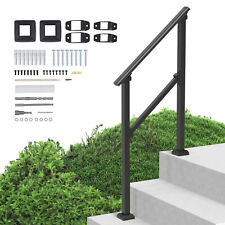 VEVOR 2-3 Handrails for Outdoor for Seniors Porch Deck Black Square Tube Steel