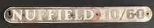 NUFFIELD 10/60 TRACTOR ALUMINUM BONNET BADGE EMBLEM INSIGNIA ORIGINAL
